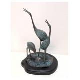 3 mid century Cast Bronze Cranes sculpture
