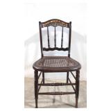 Antique Vicorian laced cane seat side chair