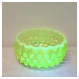 Fenton Yellow Topaz Vaseline Uranium glass bowl