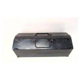 Vintage black metal tool box