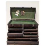 Antique oak machinist tool box