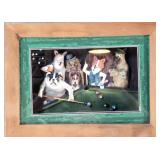 3 D Collage of dogs playing pool