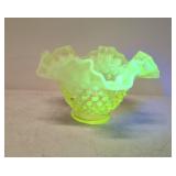 Vintage Yellow Topaz Vaseline Uranium glass bowl