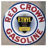 30' Porcelain Red Crown Gasoline sign