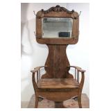 Antique Oak Hall Tree