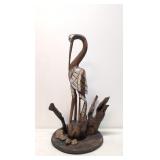 Carved wooden Crane Sculpture