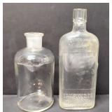 Vintage Embossed and plain apothecary bottles