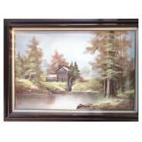 Signed large oil on canvas painting