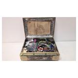 Large Vintage Schmidt German Tin Full of jewelry