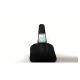 .925 Rectangle Larimar Ring