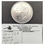 1921 D Morgan Silver Dollar