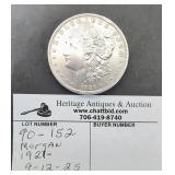 1921 Morgan silver dollar