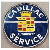 Cadillac Double sided porcelain sign with hanger