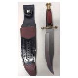 Large Bowie Knife with leather sheath