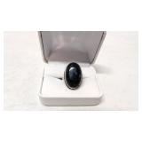 .925 Obsidian Gemstone Ring