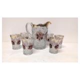 Vintage 7 piece csut glass beverage set