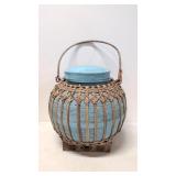 Blue Bamboo bucket with lid