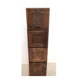 Antique Oak 4 Drawer File Cabinet