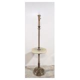 Vintage Brass Floor lamp with agate table