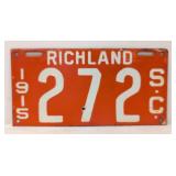 1915 South Carolina license plate