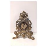 Antique Gilbert Gold Gilt Metal clock, Cast Iron