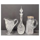 3 Vintage pieces of presscut crystal