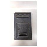 Vintage metal mailbox with letter slot
