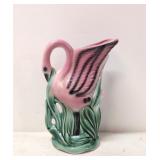 Vintage 1950s Pink Flamingo Pitcher Vase