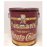 Vintage Hushman's potato Chip Can