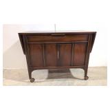 Mid Century Mahogany Drop leaf server on wheels