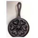 Vintage cast iron heart muffin pan