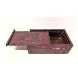 Antique Sliding lid dovetailed candle box