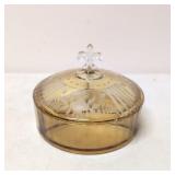 Vintage divided etched frosted candy dish