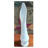 Fenton Olde Virginia White Milk Glass Swung Vase