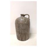 Early antique crock jug alkaline drip glaze