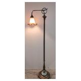 Vintage Bridge lamp  signed shade Unusual top