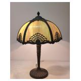 Antique Art Nouveau Slag Glass Table Lamp