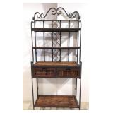 Bakers Rack - metal and bamboo and wood