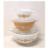 3 pieces graduated set of Pyrex Butterfly