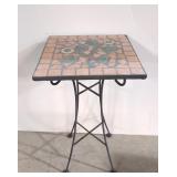 Wrought Iron Terracotta Mosiac Floral plant stand