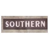 Southern painted embossed metal sign