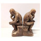 Pair cast iron Thinker Bookends