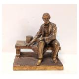 Vintage Abraham Lincoln Seated Brass Sculpture