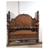 Antique 1930s Art Deco Walnut poster bed