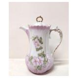 Artist signed hand painted porcelain Teapot