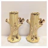 Vintage Pair Royal russell Squirrel in Tree Bud vs
