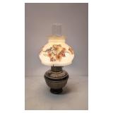 Antique Embossed Brass Electrified Oil Lamp