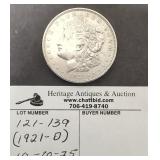1921 - D  Morgan Silver dollar