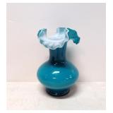 Turquoise Blue Vase  7 1/4' tall