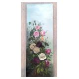 Early Antique oil on Canvas of Wild Roses